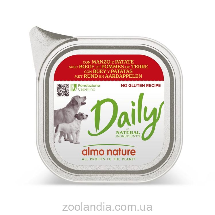 Almo Nature (Альмо Натюр) Daily Adult Dog Beef&Potatoes - Консервированный корм для взрослых собак (говядина/картофель)