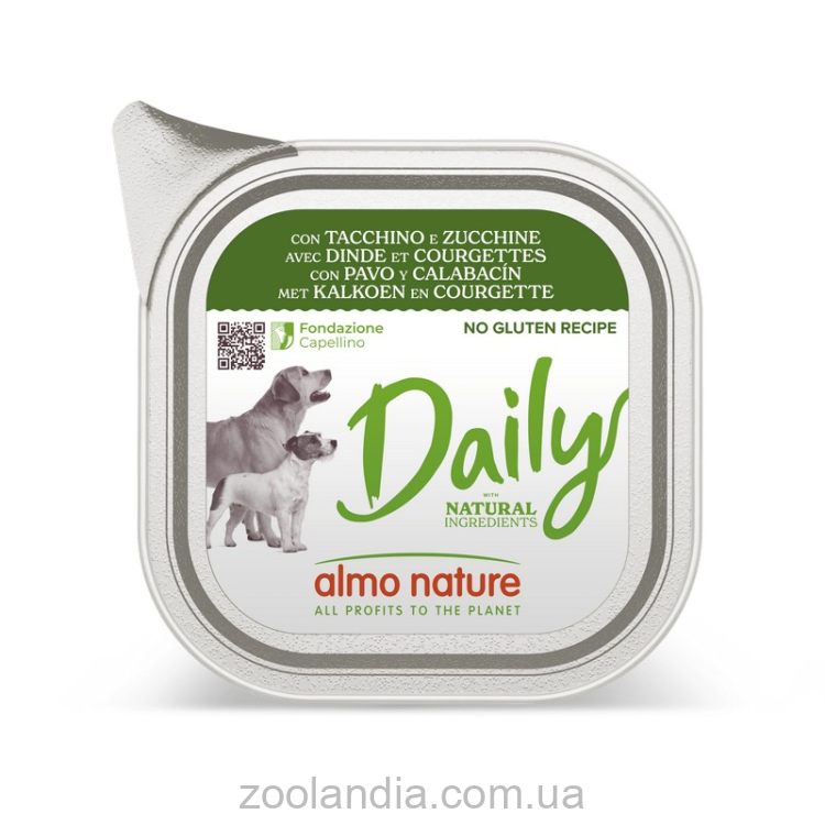 Almo Nature (Альмо Натюр) Daily Adult Dog Turkey&Zucchini - Консервированный корм для взрослых собак (индейка/цуккини)