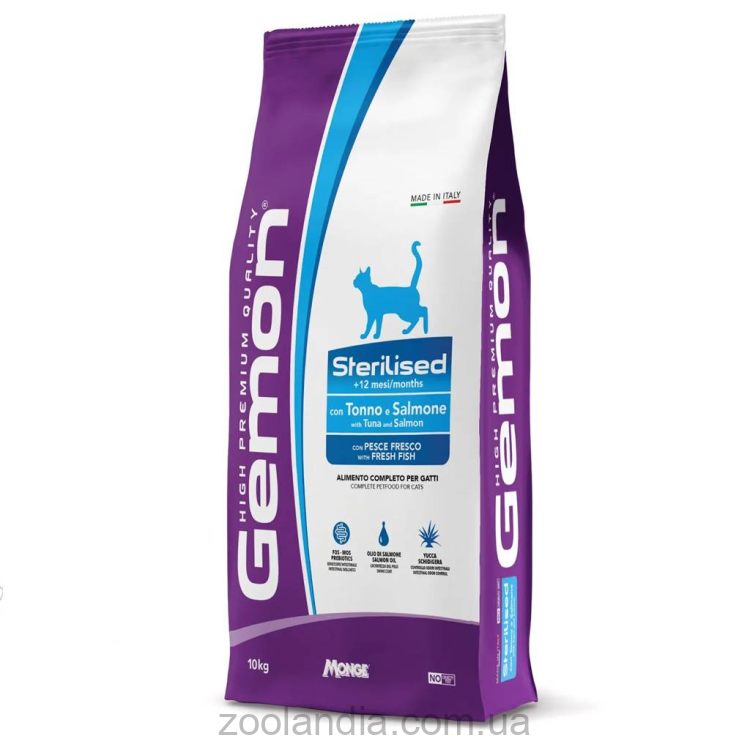 Gemon (Джемон) Sterilised Cat with Tuna & Salmon - Сухий корм для стерилізованих кішок з тунцем та лососем