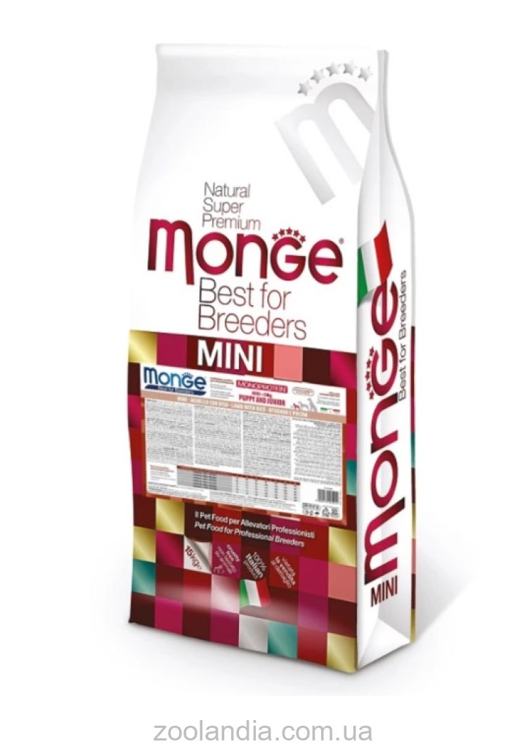 Monge (Монж) Natural Superpremium Dog Mini Puppy & Junior - Сухой корм с ягненком и рисом для щенков мелких пород