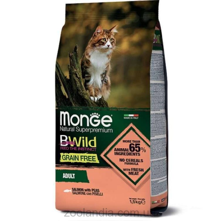 Monge (Монж) BWild Grain Free Salmon Adult Cat - Сухий беззерновий корм для дорослих кішок (з лососем)