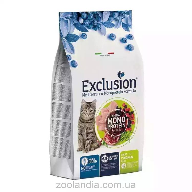 Exclusion (Эксклюжн) Noble Grain Cat Adult Chicken - Монопротеиновый сухой корм для взрослых котов с курицей
