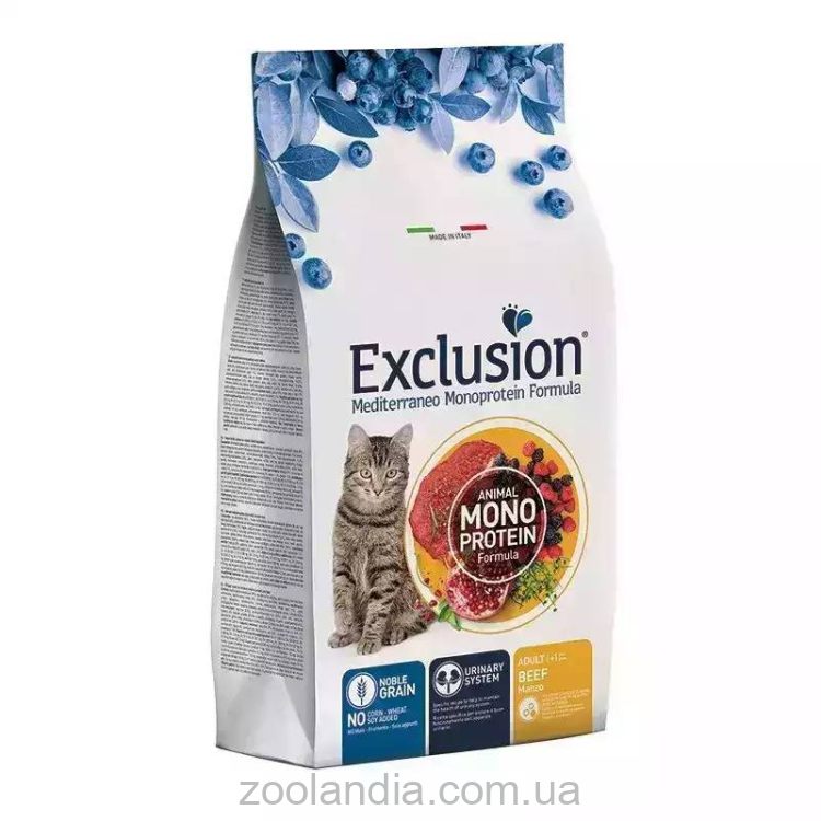 Exclusion (Эксклюжн) Noble Grain Cat Adult Beef  - Монопротеиновый сухой корм для взрослых котов с говядиной