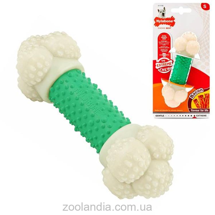 Nylabone Extreme Chew Double Action жевательная игрушка для собак, вкус бекона