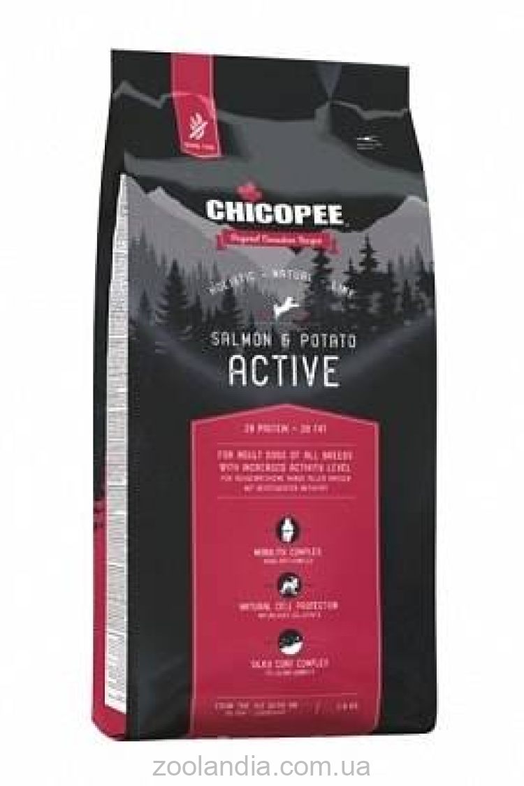 Chicopee (Чикопи) HNL Active Salmon &Potato – беззерновой корм для активных собак всех пород с лососем и картофелем