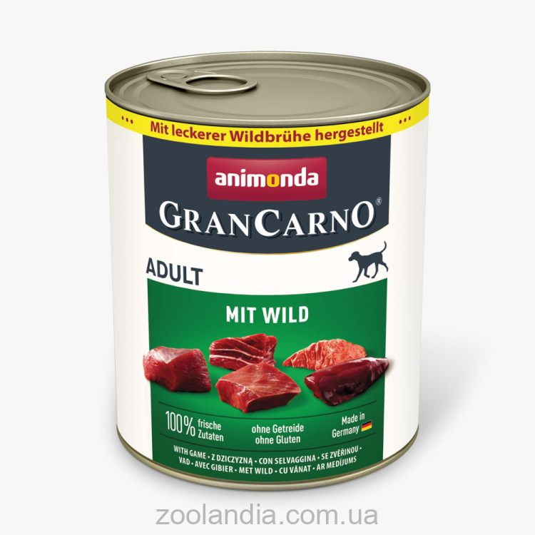 Animonda (Анимонда) GranCarno Adult with game - Влажный корм для собак с дичью