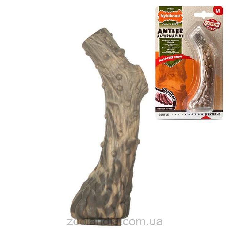 Nylabone Extreme Chew Antler ОЛЕНИЙ РОГ жевательная игрушка для собак, вкус оленины