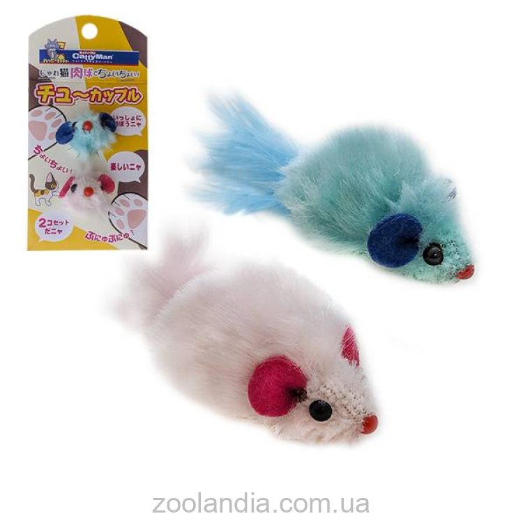 CattyMan (КэттиМэн) Mouse Toys Плюшевые Мышки - игрушка для кошек, набор 2шт.