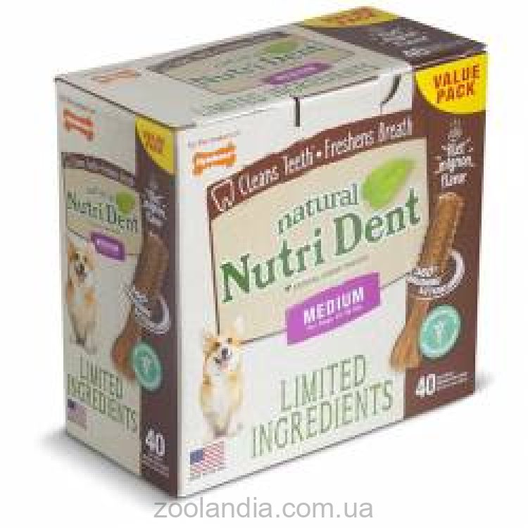 Nylabone Nutri Dent Natural НИЛАБОН НУТРИ ДЕНТ натуральное жевательное лакомство для чистки зубов для собак филе миньйон, до 14 кг