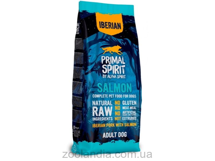 Primal Spirit Iberian Salmon Dog Сухой корм для взрослых собак (иберийская свинина и лосось)