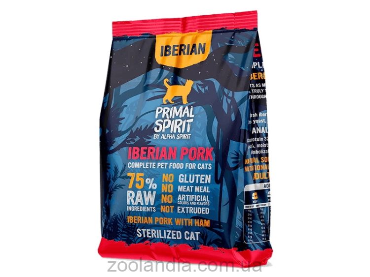 Primal Spirit Iberian Pork Cat Сухой корм для стерилизованных кошек (иберийская свинина и ветчина)