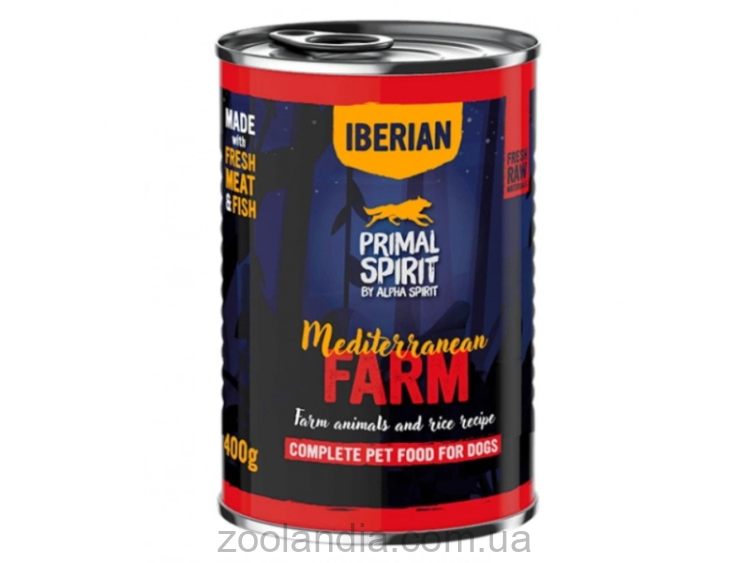 Primal Spirit Mediterranean Farm Полнорационный Влажный корм для собак (курица и иберийская свинина)