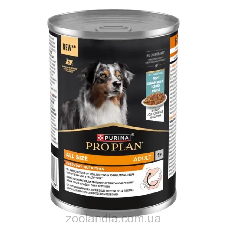 Purina (Пурина Про План) Adult Fish -  Влажный корм для собак кусочки в желе с рыбой