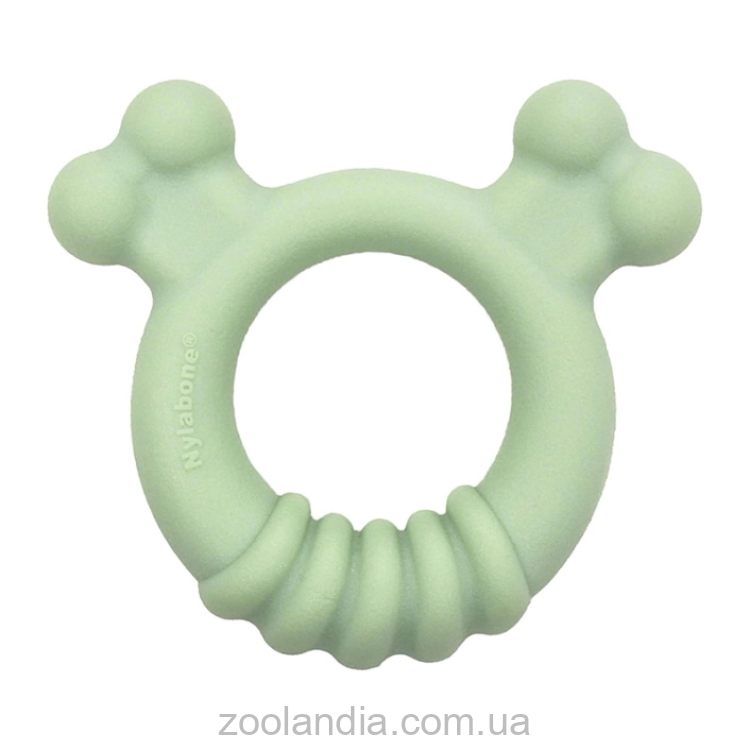 Nylabone Gourmet Puppy Chew Tactile Ring Chicken S -  Жевательная игрушка для щенков со вкусом курицы