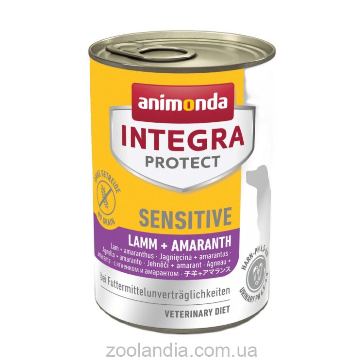 Animonda (Анимонда) Integra Protect Sensitiv Lamb+Amaranth - Консервированный ветеринарный корм для собак при пищевой непереносимости, ягненок/пастернак