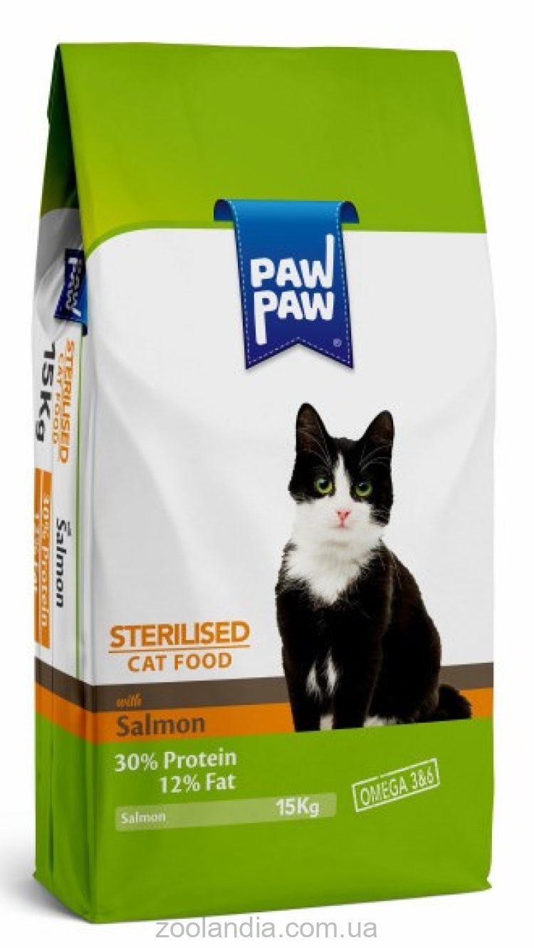 Pawpaw (Паупау) Sterelised Adult Cat Food with Salmon сухой корм для стерилизованных кошек (лосось)