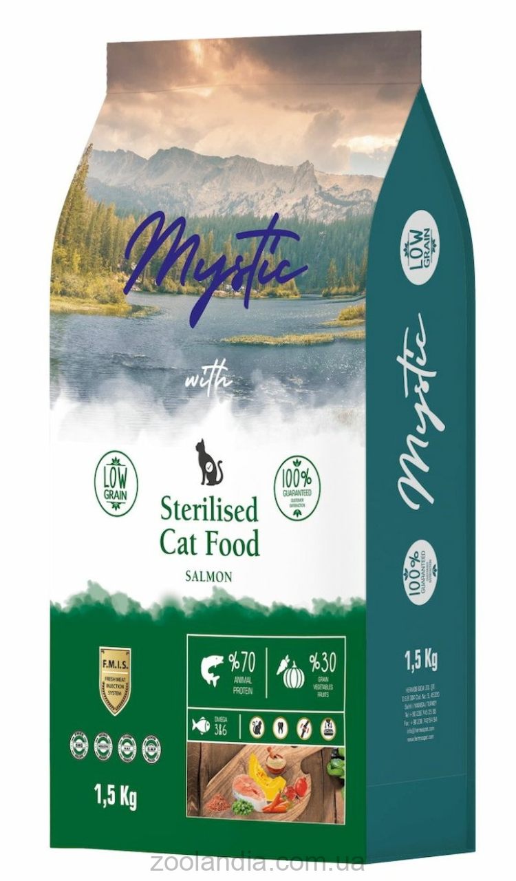 Mystic (Мистик) Sterelised Adult Cat Food with Salmon сухой корм для стерилизованных кошек (лосось)