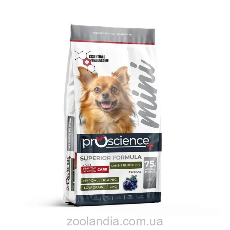 ProScience (ПроСайенс) Sensitive Digestion Mini Adult Lamb & Blueberry - Сухой корм для собак мелких пород с чувствительным пищеварением (ягненок и черника)