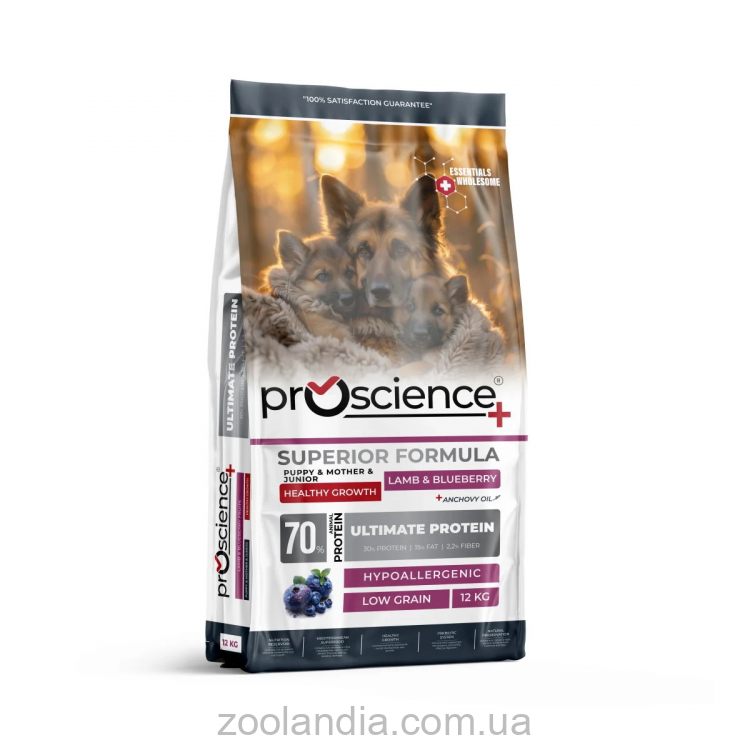 ProScience (ПроСайенс) Healthy Growth Puppy & Mother & Junior Lamb & Blueberry - Сухой корм для щенков и кормящих собак (ягненок и черника)