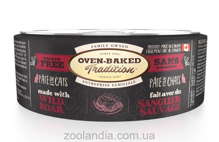Oven-Baked (Овен Бекер) Tradition Boar - влажный корм для кошек из свежего мяса кабана