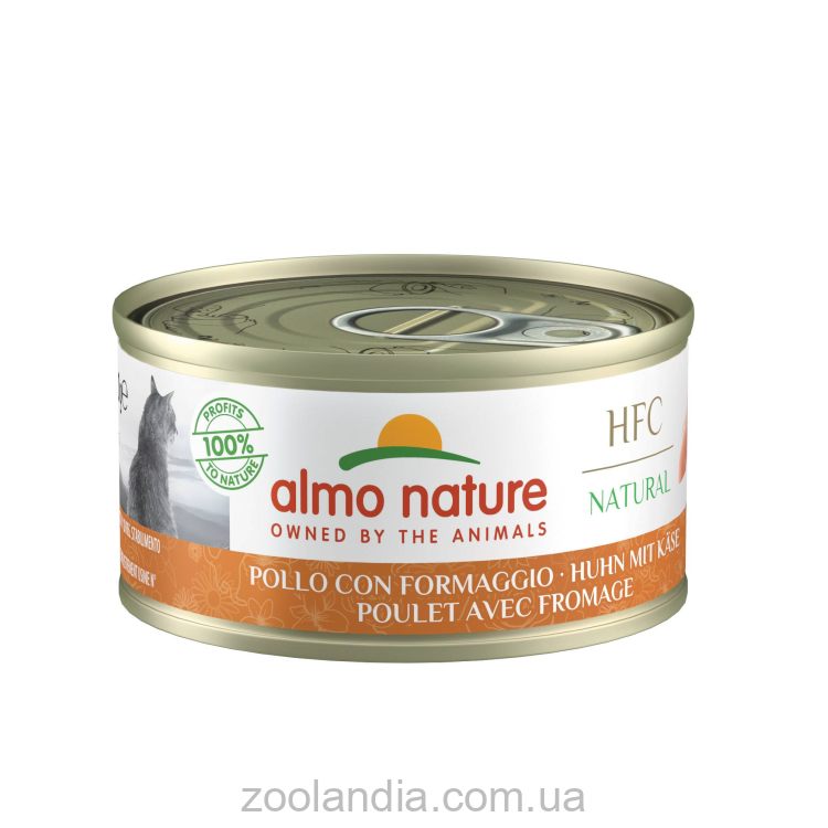 Almo Nature (Альмо Натюр) HFC Adult Cat Jelly Chicken&Cheese - Консервированный корм для взрослых кошек (курица/сыр)