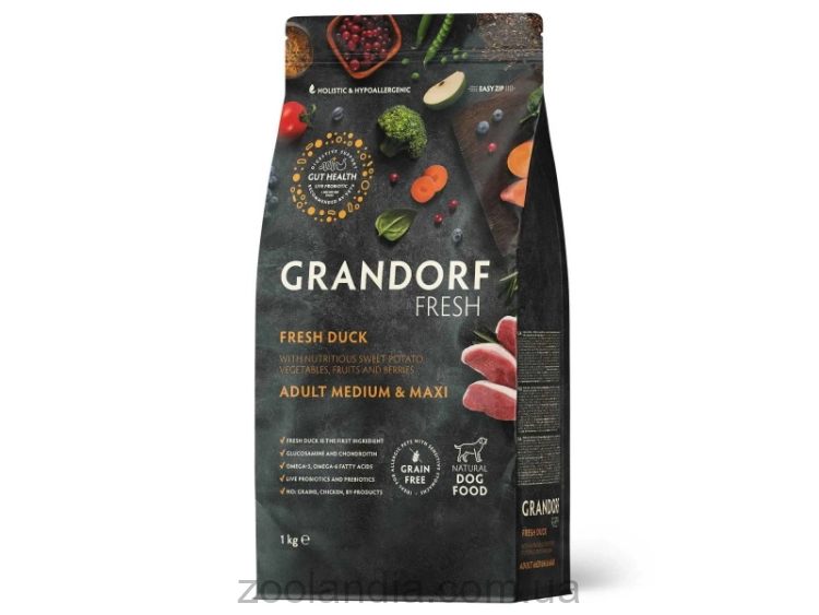 Grandorf Fresh (Грандорф) Adult Medium & Maxi Duck & Sweet Potato - Сухой корм для собак средних и крупних пород (утка и батат)