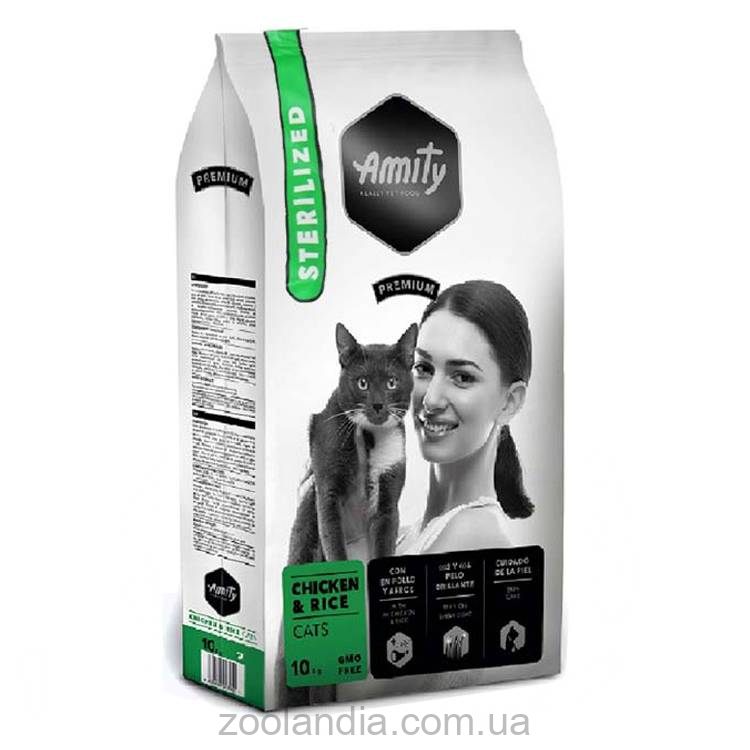 Amity (Амити) Sterilized Chicken - Сухой корм для стерилизованных котов (курица/рис)