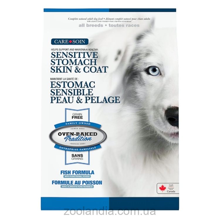 Oven-Baked (Овен Бекет) Tradition Sensitive Stomach Skin&Coat Fish Formula All Breed - Беззерновой сухой корм для собак всех пород здоровое пищеварение и шелковистая шерсть с рыбой