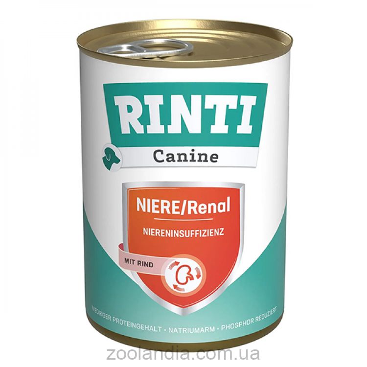 Rinti (Рінті) Canine Veterinary Niere/Renal mit Rind - Вологий лікувальний корм для собак із захворюваннями нирок (яловичина)