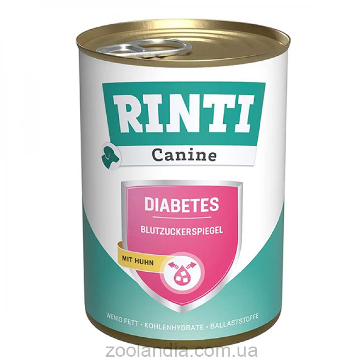 Rinti (Рінті) Canine Veterinary Diabetes mit Huhn - Вологий лікувальний корм для собак з цукровим діабетом та ожирінням (курка)
