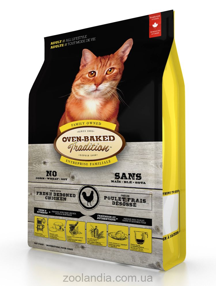 Oven-Baked (Овен Бекет) Tradition adult chicken - Сухой корм для котов со свежим мясом курицы