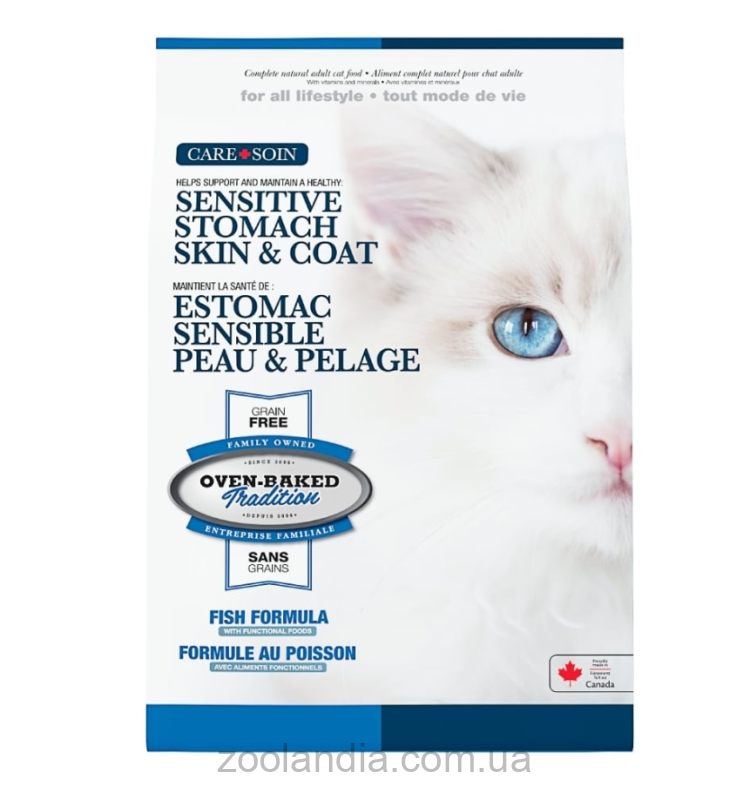 Oven-Baked (Овен Бекет) Tradition Skin Stomach - Сухий корм для кішок здорове травлення та шовковиста вовна з рибою