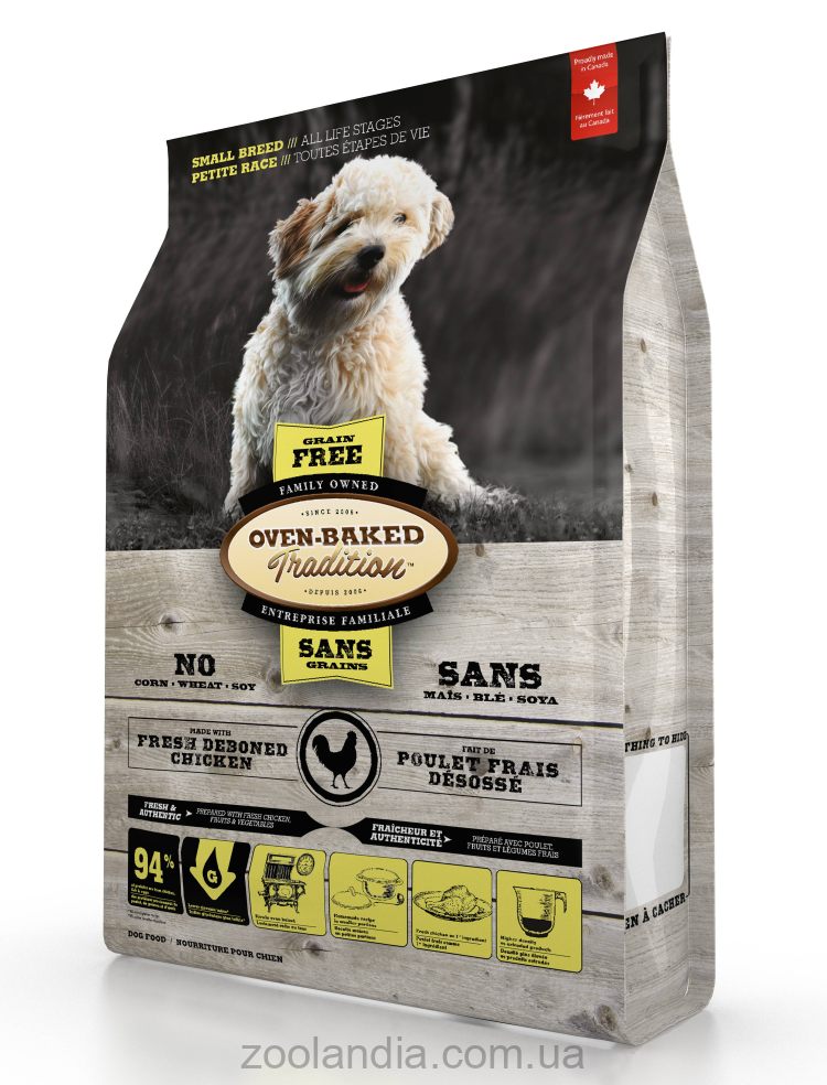 Oven-Baked (Овен Бекет) Tradition adult small breeds chicken - беззерновой Сухой корм для собак малых пород со свежим мясом курицы