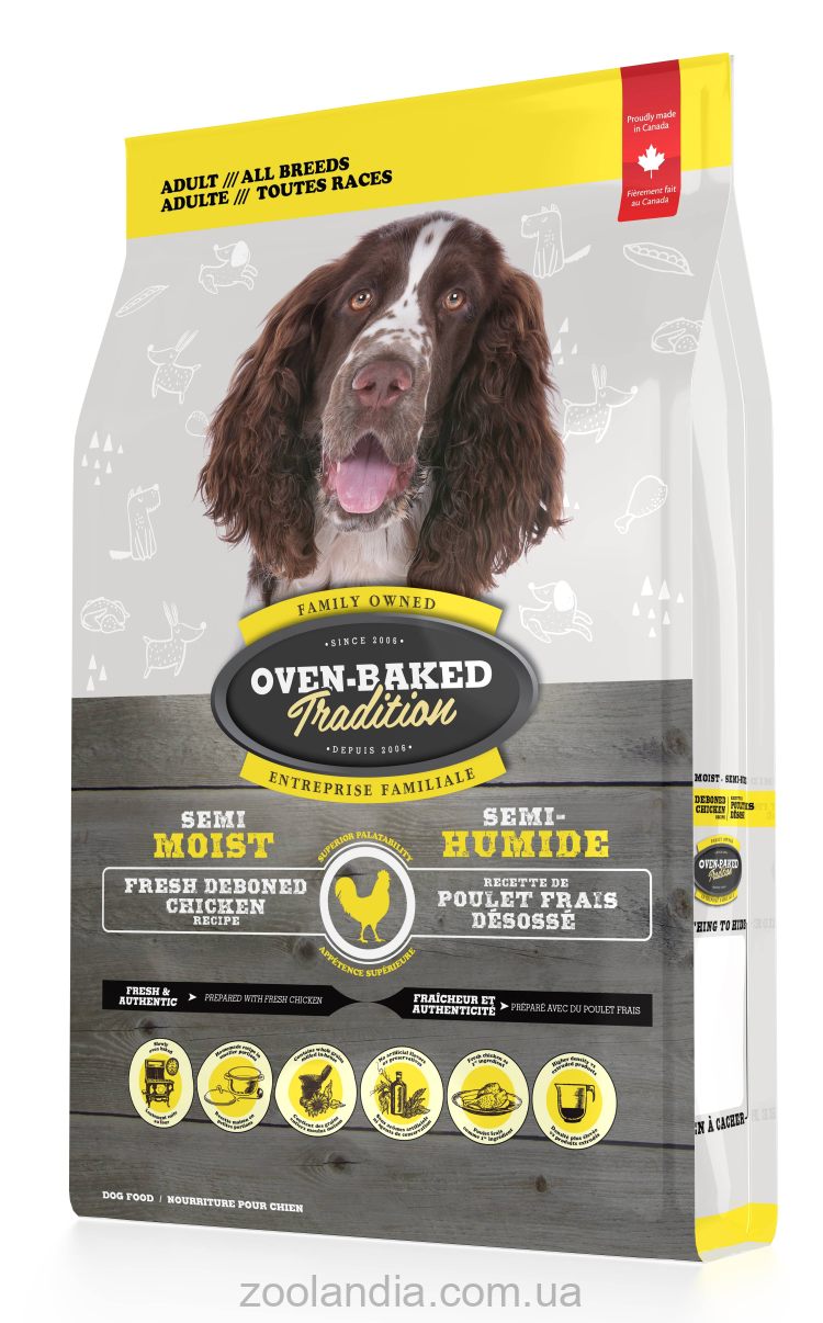 Oven-Baked (Овен Бекет) Tradition Semi Moist Chicken - полувлажный корм для собак со свежего мяса курицы