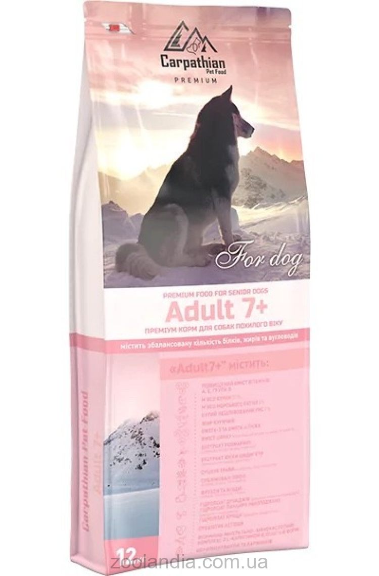 Carpathian (Карпатиян Пет Фуд) Pet Food Adult 7+ - Сухой корм для пожилых собак с курицей, морским окунем и рисом