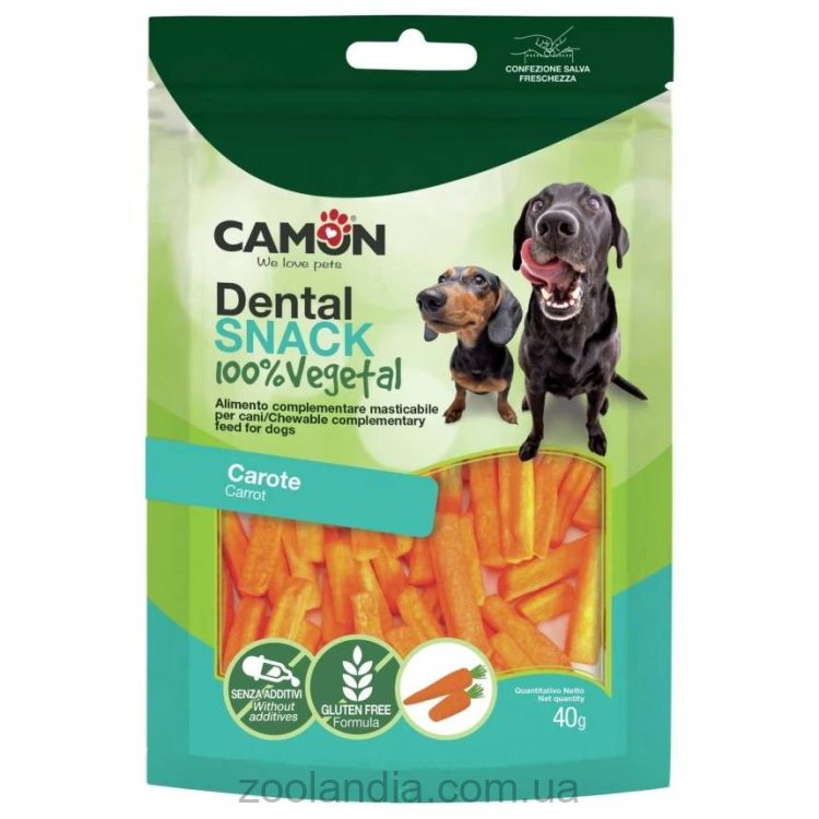 Camon (Камон) Dental Bauveg Snack - Высушенные кусочки морковки лакомство для собак