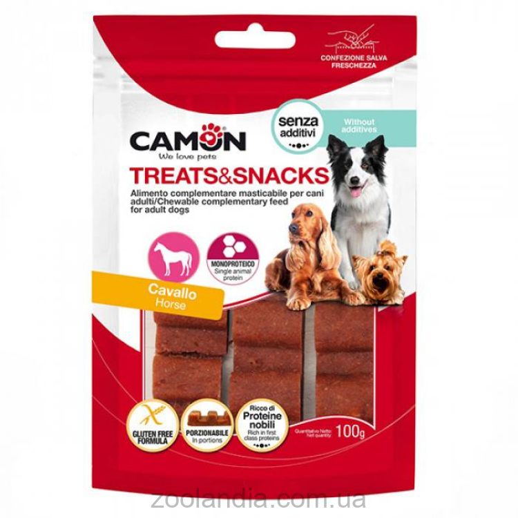 Camon (Камон) Treats & Snacks Horse - Порционный снек-бар из конины лакомство для собак