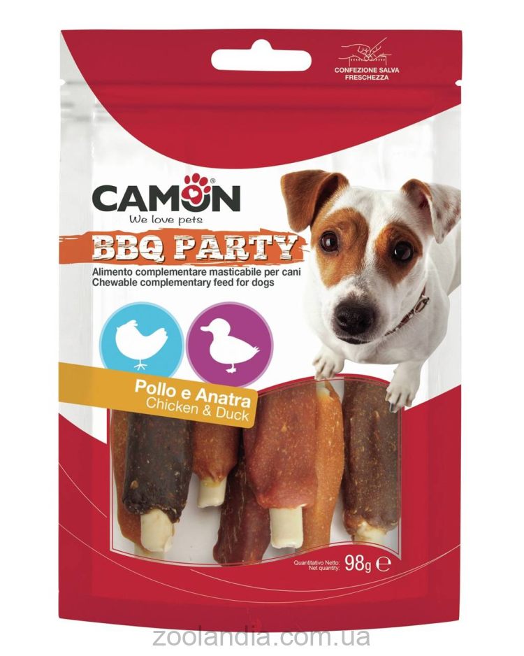 Camon (Камон) - лакомство для собак шашлык из курицы и утки 98г