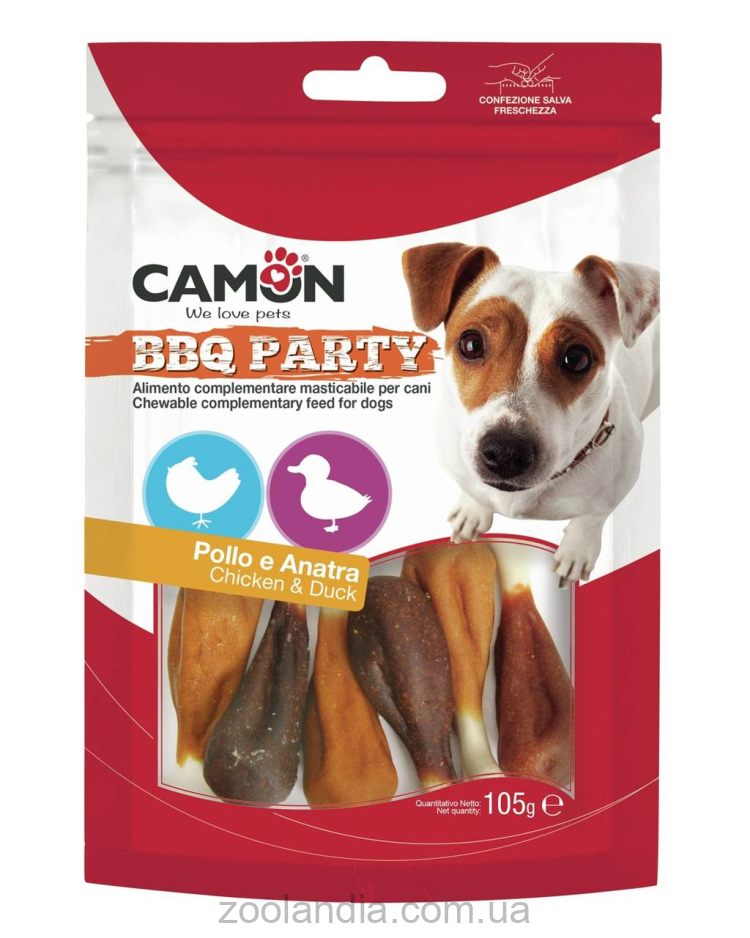 Camon (Камон) - лакомство для собак бедра курицы и утки на кальциевой косточке 105г