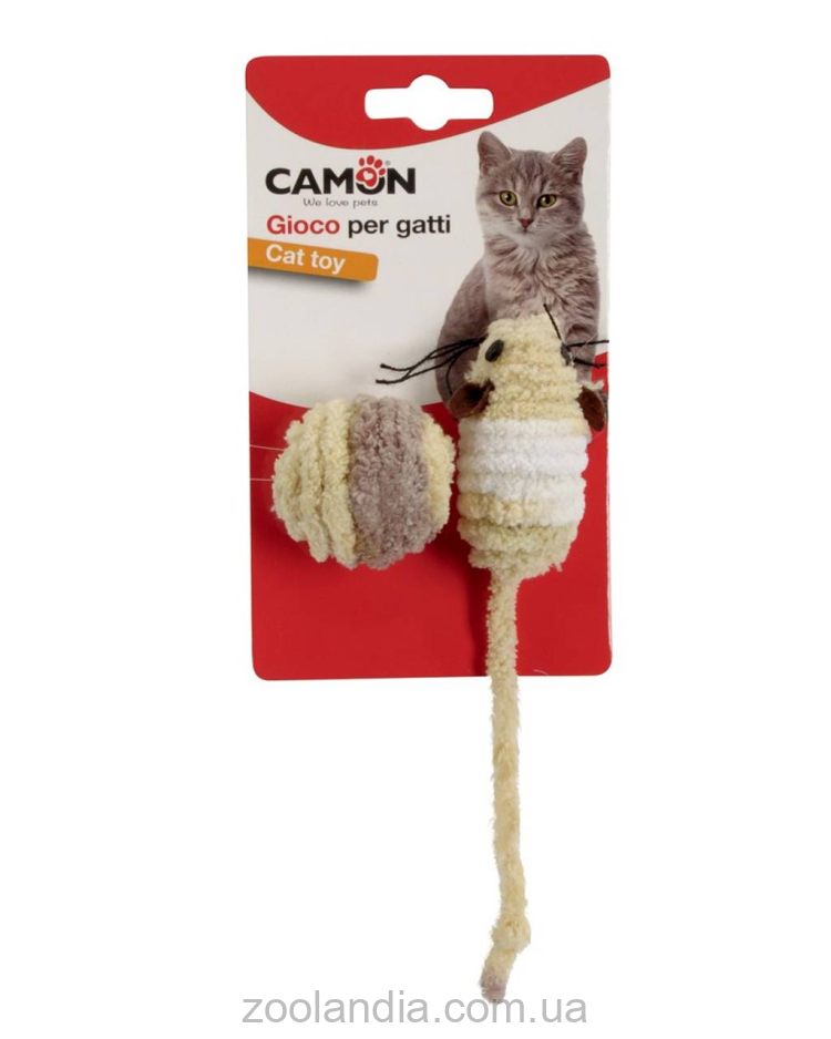 Camon (Камон) Gioco per gatti - игрушка для кошек мышка с мячом 7см и 4,5см