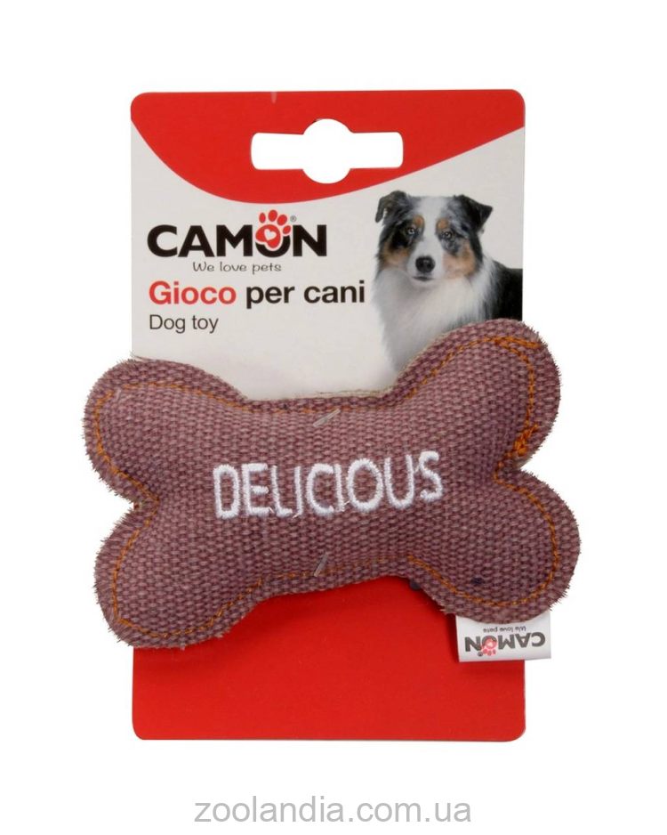 Camon (Камон) Giochi per cani - игрушка для собак косточка Delicious из ткани 10,5см