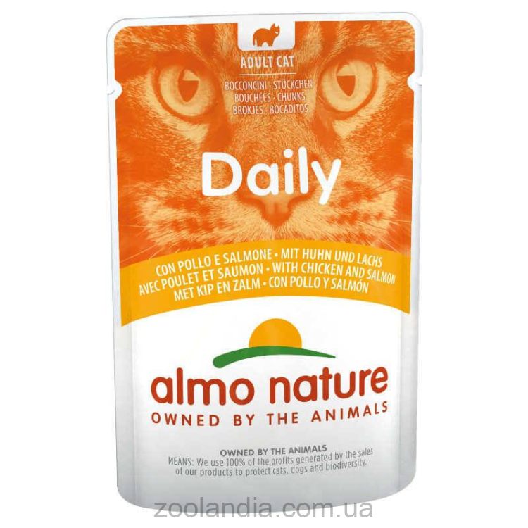 Almo Nature (Альмо Натюр) Daily Cat Chicken&Salmon - Влажный корм для кошек (курица/лосось)