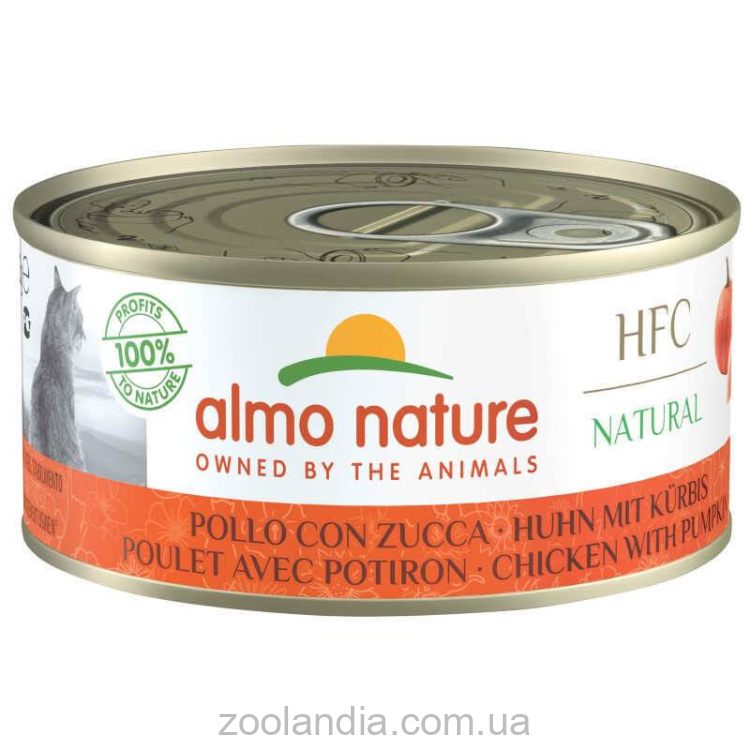 Almo Nature (Альмо Натюр) HFC Natural Adult Cat Chicken&Pumpkin - Консервований корм для дорослих котів (курка/гарбуз)