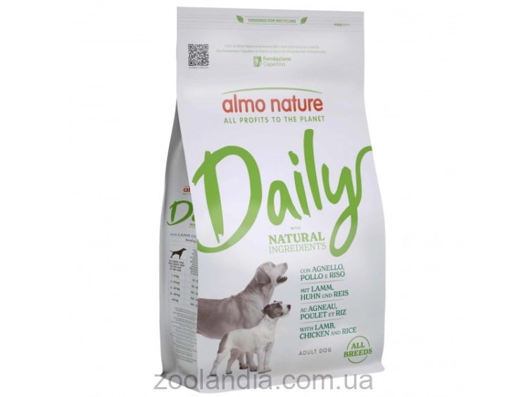 Almo Nature (Альмо Натюр) Daily Adult Dog Lamb, Chicken & Rice - Сухой корм для взрослых собак всех пород с ягненком, курицей и рисом