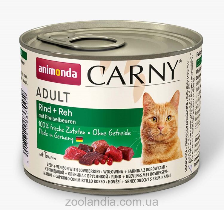 Animonda (Анимонда) Carny Adult Beef & Venison with Cowberries влажный корм для кошек (говядина, оленина и брусника)