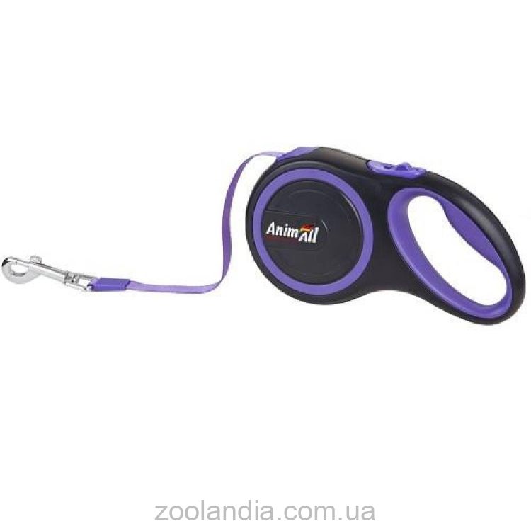 AnimAll (ЭнимАлл) M - Поводок-рулетка для собак, лента (5 м, до 25 кг)