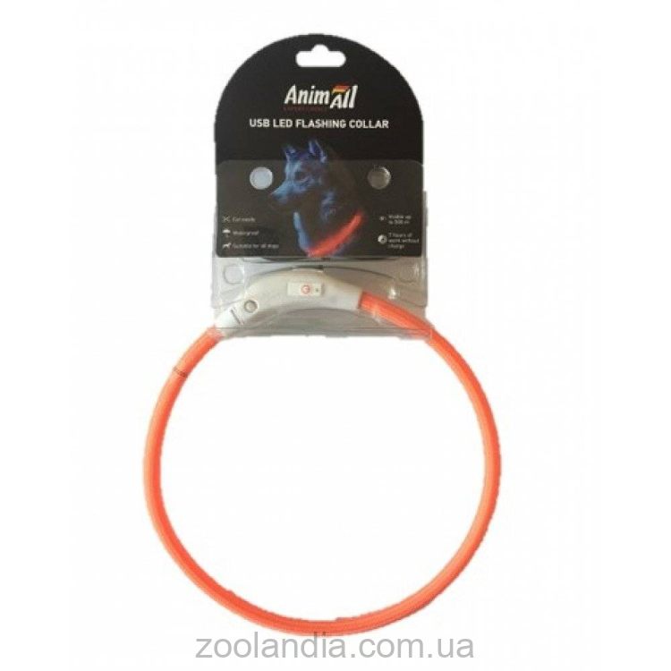 AnimAll (ЭнимАлл) Collar LED - Светящийся ошейник для собак с водоотталкивающим покрытием, 70 см
