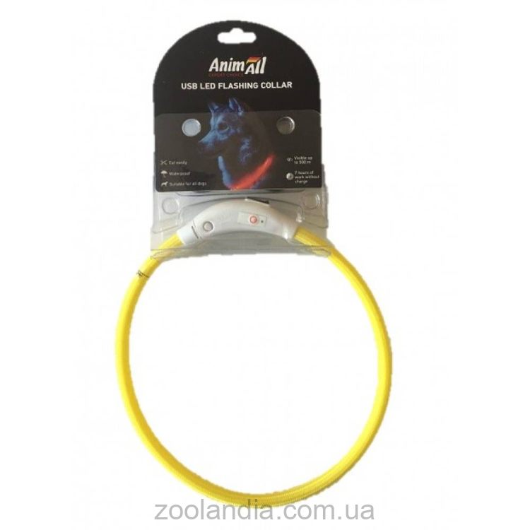 AnimAll (ЭнимАлл) Collar LED - Светящийся ошейник для кошек и собак с водоотталкивающим покрытием, 35 см