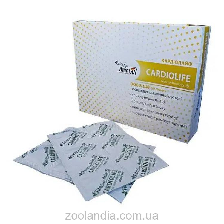 AnimAll VetLine (ЭнимАлл ВетЛайн) FitoLine Cardiolife - Таблетки Кардиолайф для собак и котов, профилактика заболеваний сердечно-сосудистой системы