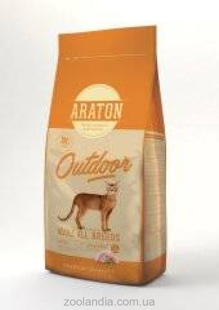 Araton Outdoor Adult All Breeds Сухой корм для кошек (с курицей и индюшатиной)